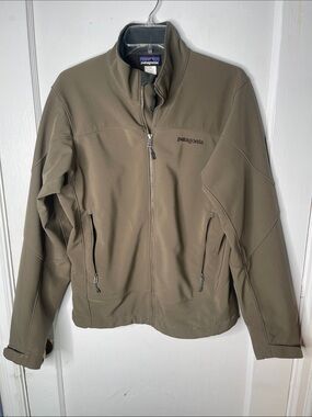 Mens Patagonia Adze Jacket Small Olive Green Polartec S Full Zip Zipper Pockets